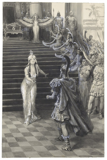 Рисунок А. М. Фолкнера 1906 года, изображающий Клеопатру, приветствующую Марка Антония