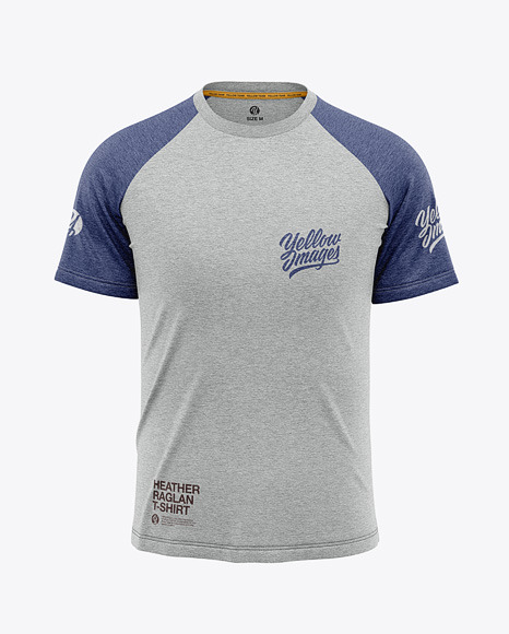 Download Men's Heather Raglan T-Shirt Mockup - Front View - Free ...