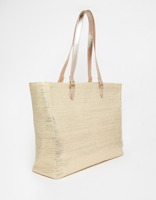 New Look Metallic Straw Bag