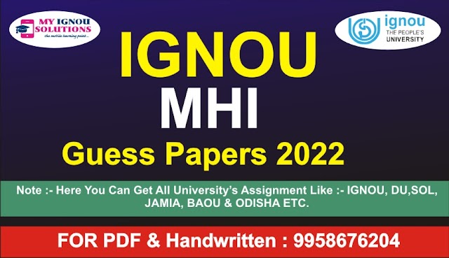 IGNOU MHI Guess Papers 2022