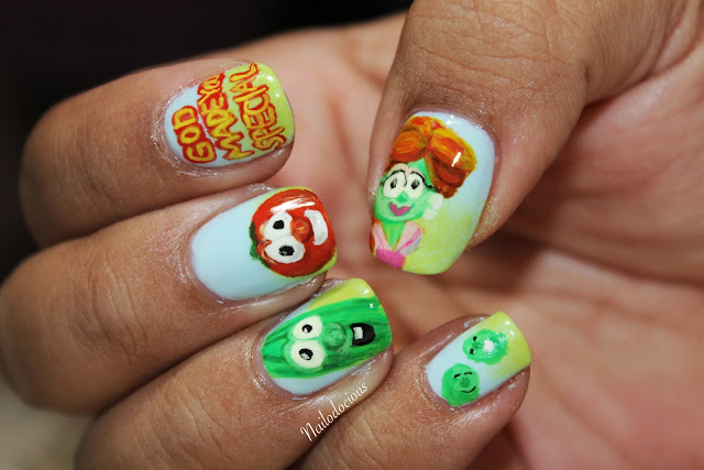 Veggie tale nails, veggietale nails