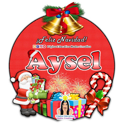 Nombre Aysel - Cartelito por Navidad