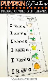 FREE life cycle of a pumpkin activities, including pocket chart sentences and sequencing printable.  Perfect for your pumpkin investigations!  Plus, we love the adorable pumpkin crafts!