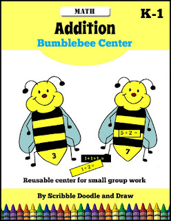 http://scribbledoodleanddraw.blogspot.ca/2016/04/addition-center-bumblebee-math.html