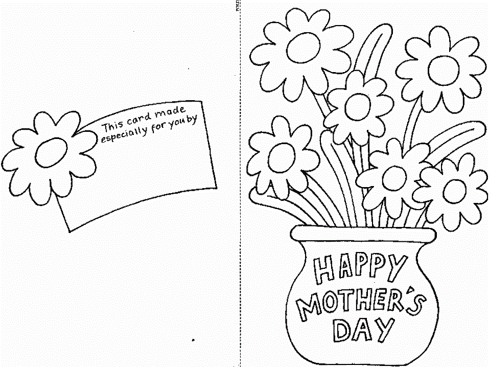 Mother's Day Card Printables Coloring 3