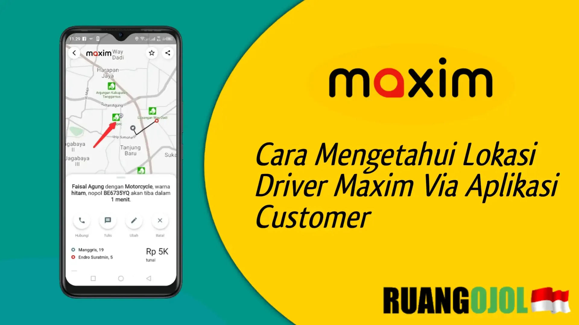 Cara Melihat Lokasi Maxim Driver