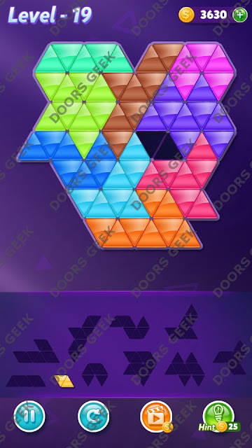 Block! Triangle Puzzle Challenger Level 19 Solution, Cheats, Walkthrough for Android, iPhone, iPad and iPod