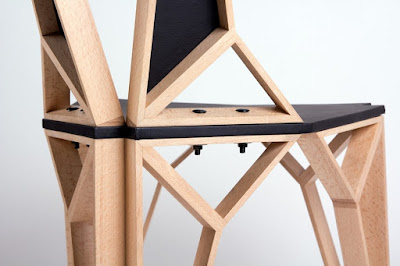 Strong Wooden AlterEgo Chair Product with Black Bolts