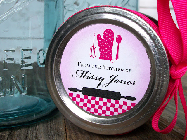 Custom Hot Pink Kitchen canning labels