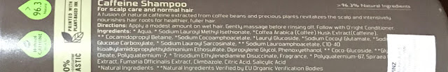 O'right Caffeine Shampoo Ingredients