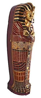 Design Toscano King Tutankhamen's Egyptian Mummy Sarcophagus Coffin Storage Cabinet
