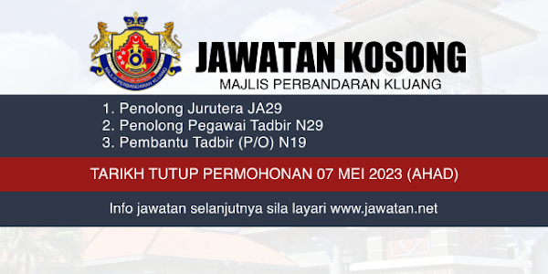 Jawatan Kosong MP Kluang 2023