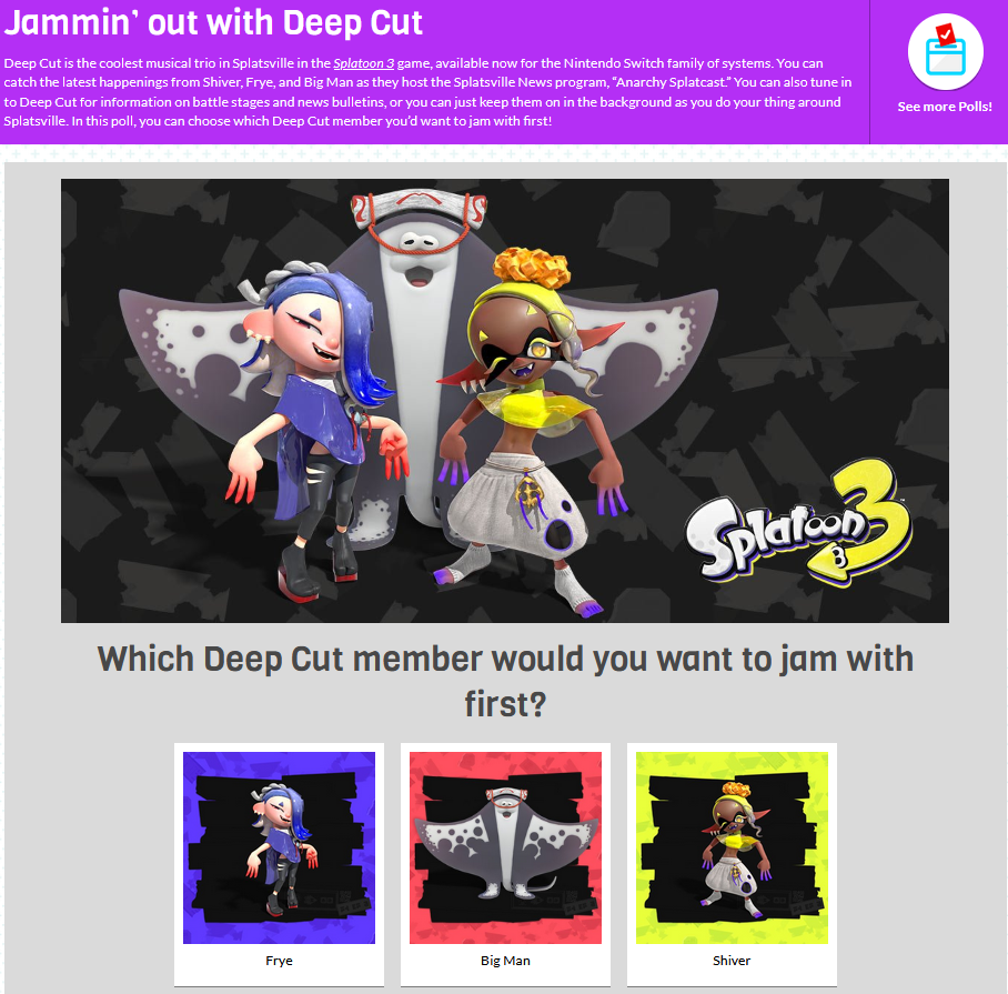 Splatoon 3's new hosts, Deep Cut are a hit with Splatoon fans - Polygon