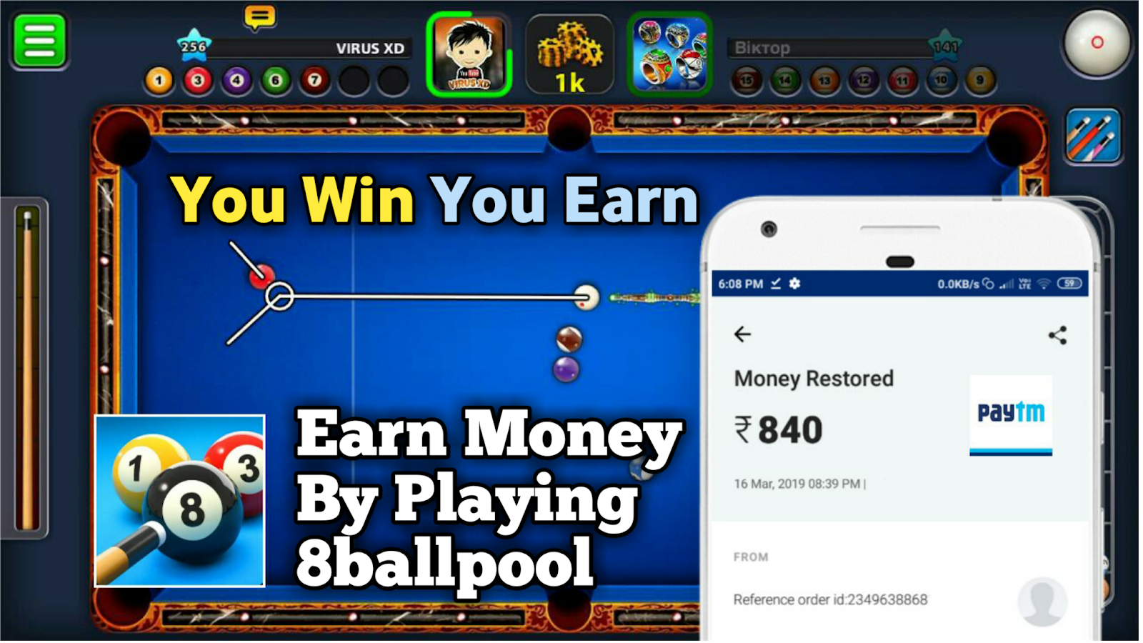 Earn Rs 840 Paytm Cash Daily by playing 8ballpool through ... - 