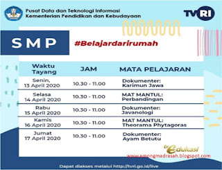  Jadwal Tayangan Tingkat SMP 