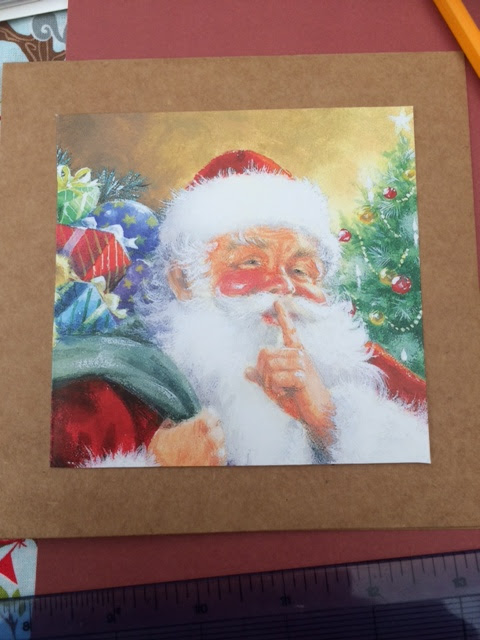 Santa Christmas card now cut to fit a blank card