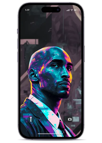 Kobe Bryant Synthwave Style Wallpaper for phone