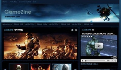 gamezine-blogspot-template, magazine style blogger theme, gamers blogger template