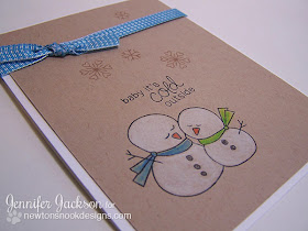 Snowman card using Frozen Friends stamps by Newton's Nook Designs