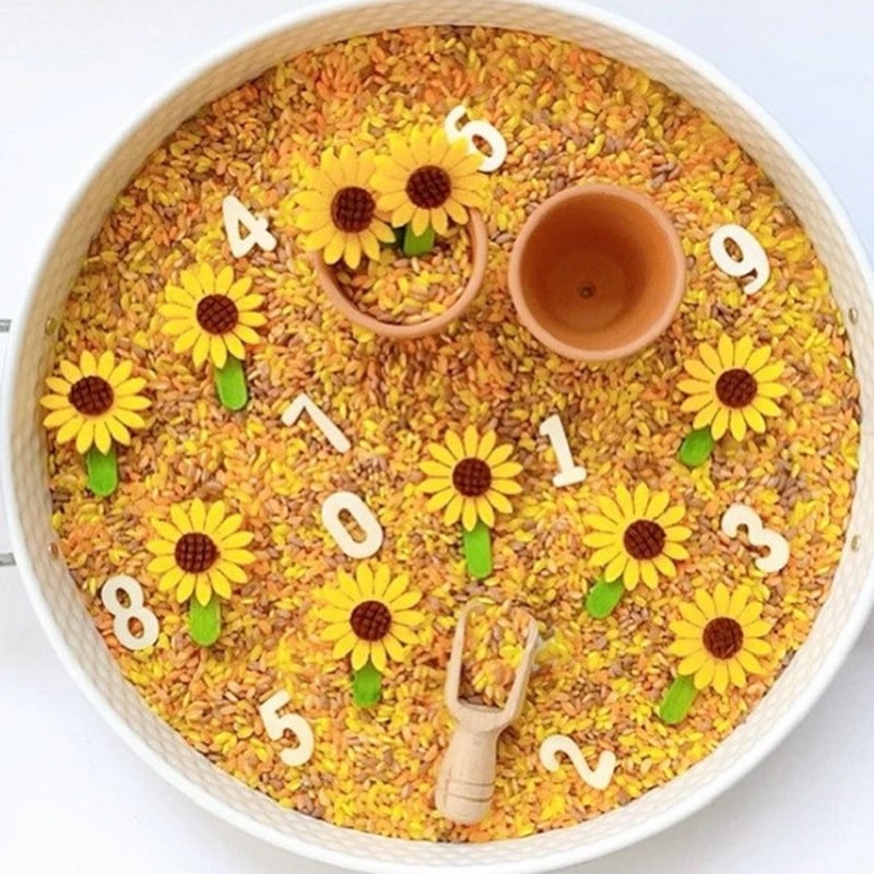 sunflower sensory bin