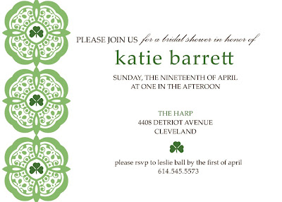 Irish Wedding Shower Invites