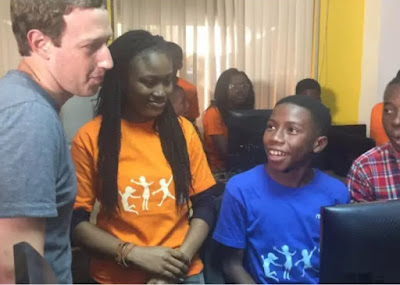 Zuckerberg in Yaba, Lagos, with new friends