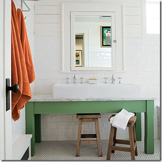 glimpses of style bathroom with green vanity