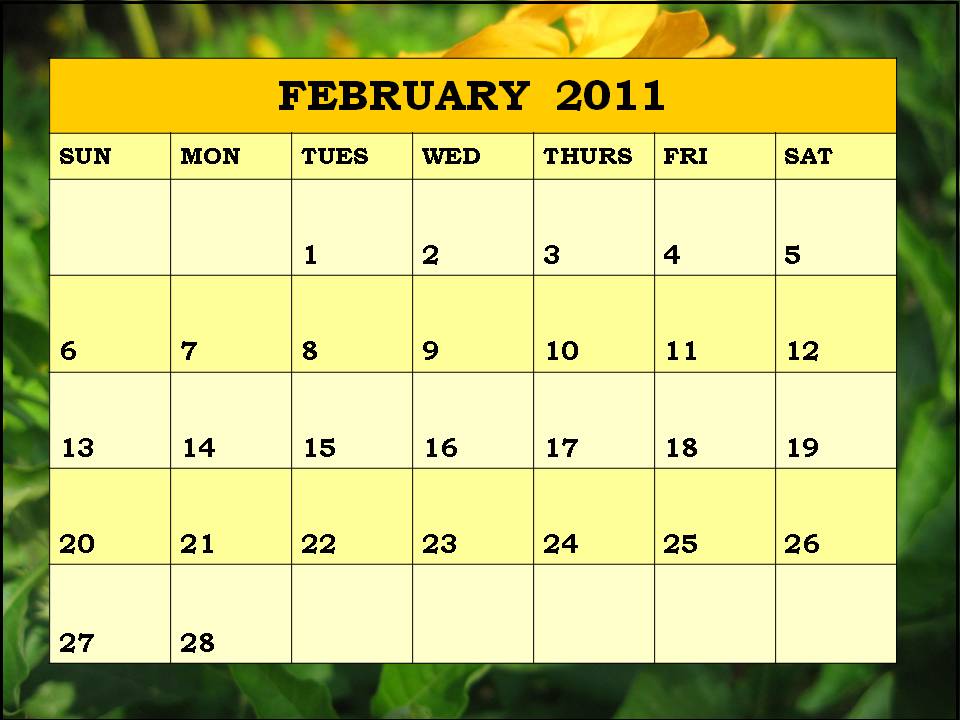 2011 calendar monthly. february 2011 calendar blank.