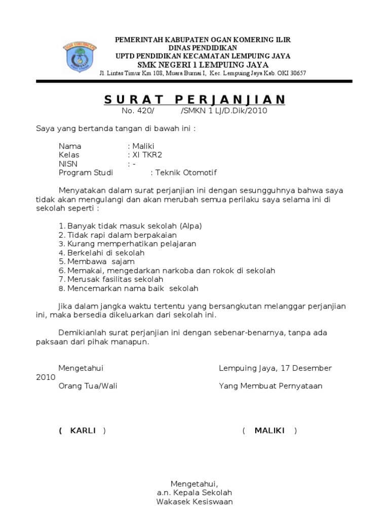 Contoh Surat Perjanjian Kontrak Karyawan Harian / (DOC) Contoh Surat Perjanjian Kerja Karyawan | Ricky Ong ...