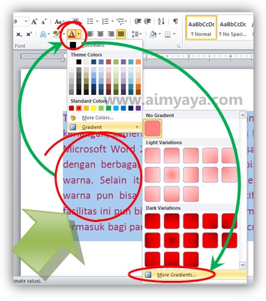 Tulisan warna warni sanggup mengambarkan kecerahan hati Cara Membuat Tulisan Warna Warni Pelangi di Ms Word 2010