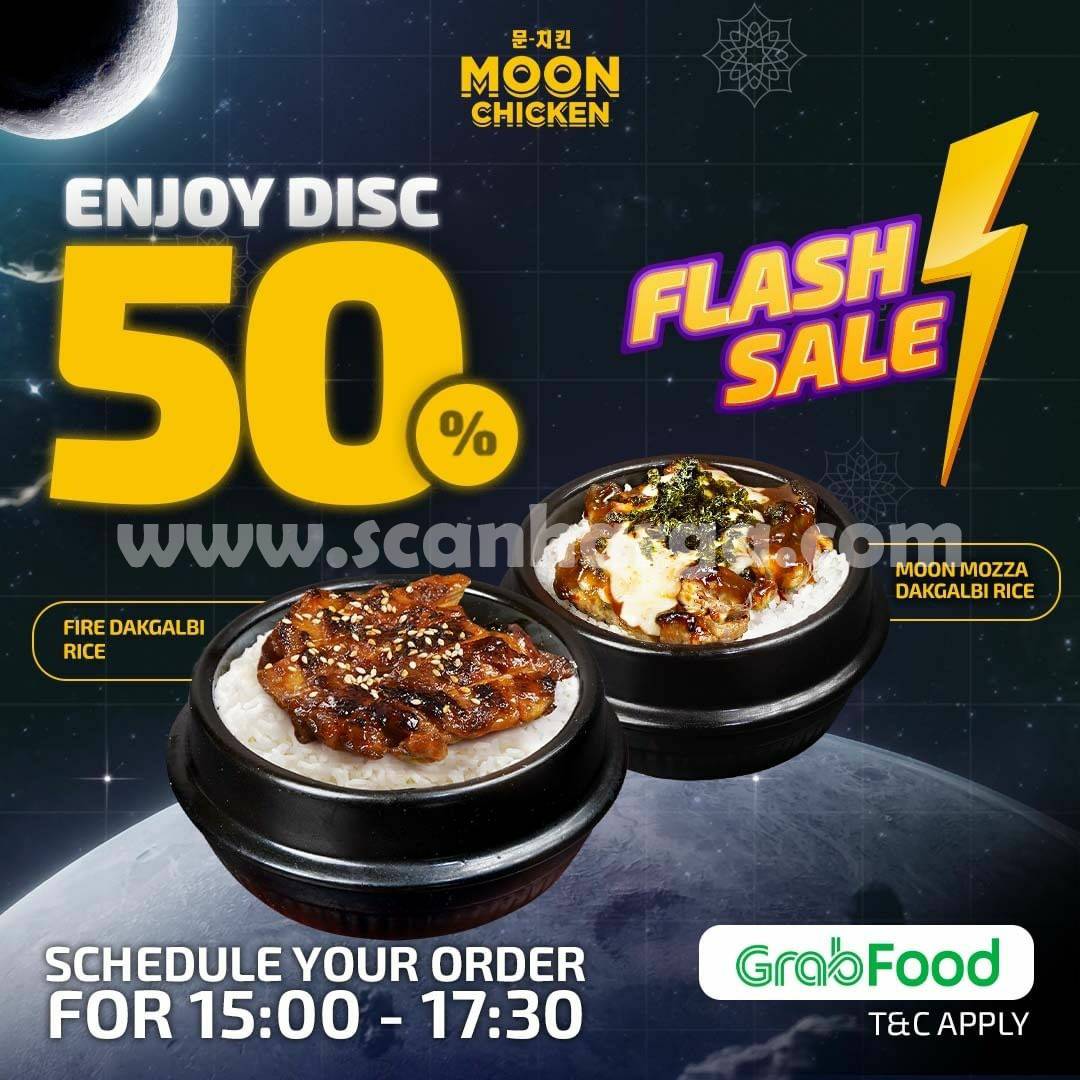 Promo MOON CHICKEN Flash Sale GRABFOOD Diskon 50%