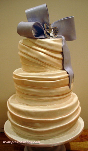 Beautiful Ribbon Wedding Cake