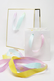 Let's get creative! Dress up gift bags with DIY watercolour ribbon.