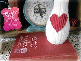 Sweater and Heart Vase Upcycle via http://deniseonawhim.blogspot.com