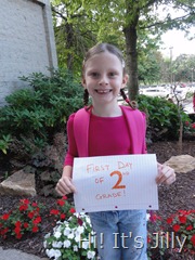 Girl B First Day of 2nd grade