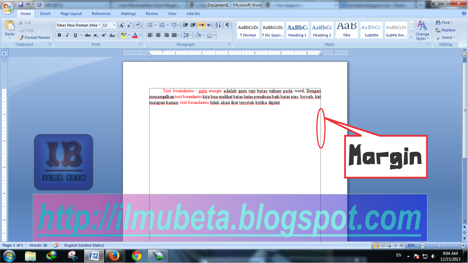 ILMU BETA: Cara Menampilkan Garis Tepi / Margin di Ms ...