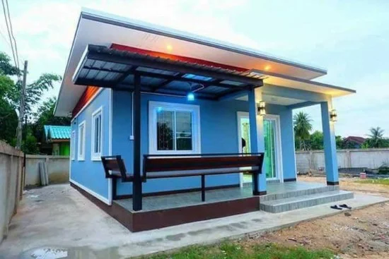 rumah minimalis kombinasi warna biru muda biru langit biru laut biru tua dengan warna abu abu tua atau muda