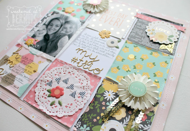 " My Trio" layout for Scrapping Clearly using Pebbles Spring Fling collection. 