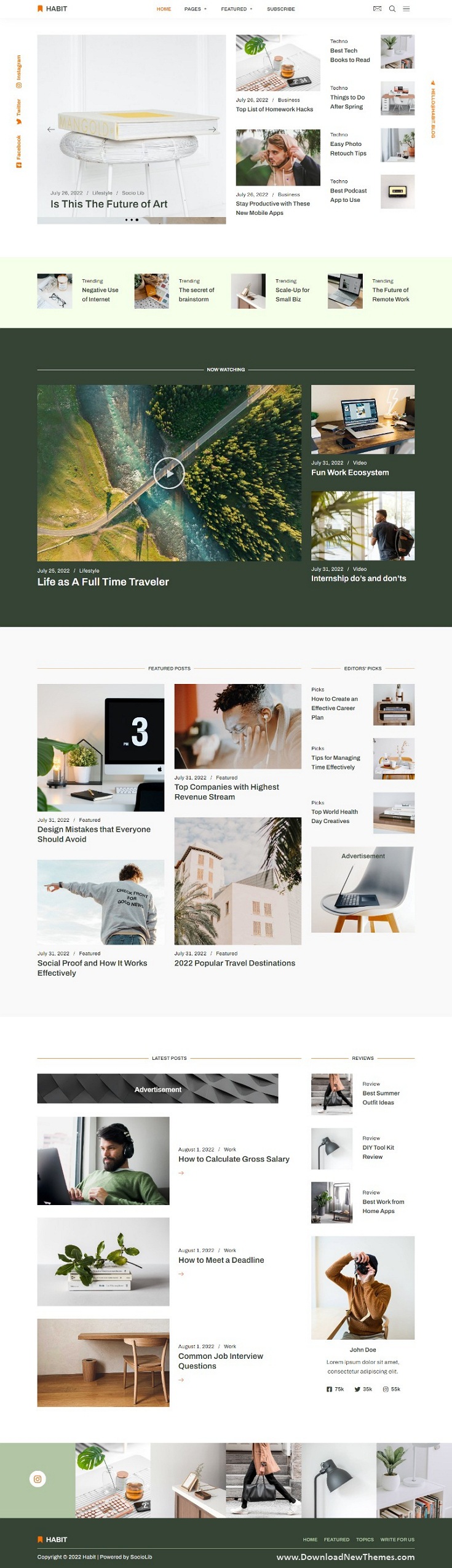 Download Modern Blog Elementor Template Kit
