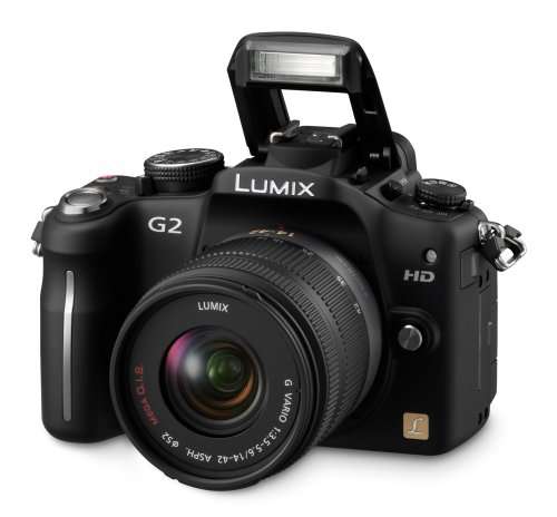Panasonic Lumix DMC-G2 12.1 MP Live MOS Interchangeable Lens Camera with 3-Inch Touch Screen LCD and 14-42mm Lumix G VARIO f/3.5-5.6 MEGA OIS Lens (Black)