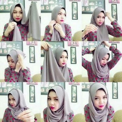  ialah salah satu tren yang akan populer di tahun  7 Tutorial Hijab Pashmina Kaos Simple Terbaru 2017