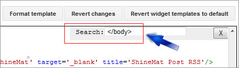 analytics code on template