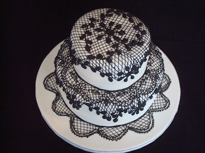 Old World Lace Wedding Cake