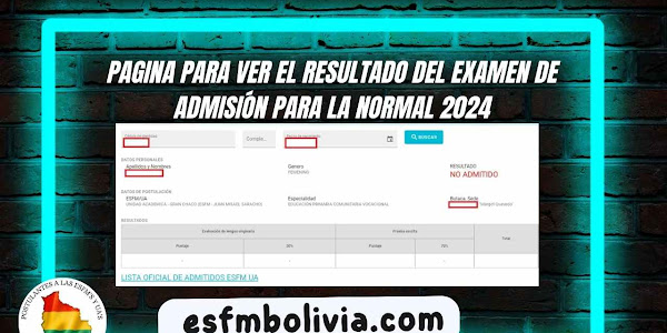 ¿Dónde ver el resultado de mi Examen de admisión a la normal gestión 2024?