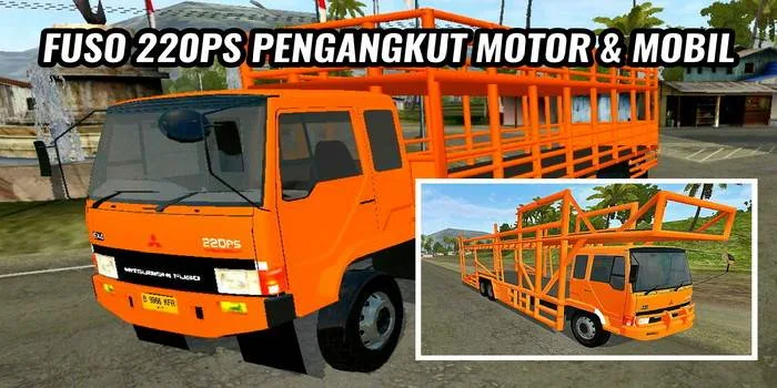 mod bussid fuso pengangkut motor