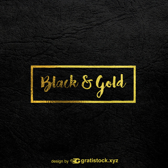 Free Download PSD Typography Logos Of Black & Gold Texture.