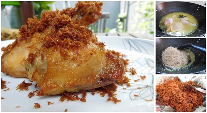 Resep membuat Ayam  goreng  serundeng kelapa Ala AW  aneka 