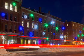 Portland, Maine USA February 2017 photo by Corey Templeton. The festive lights along Commercial Street really brighten up the Old Port this time of year.