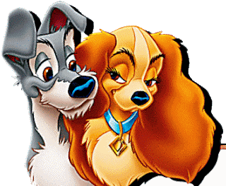 Lady and the Tramp in Love Cartoon