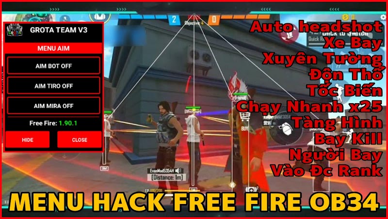 Menu Hack Free Fire OB35 | Auto Headshot 100%, Aim Bot, Auto Ghim Đầu, Không Văng, Không Lỗi V5